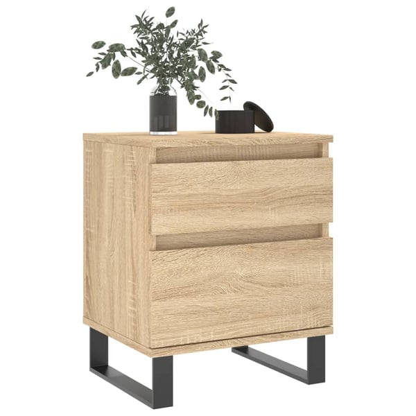 vidaXL sengebord 40x35x50 cm konstrueret træ sonoma-eg