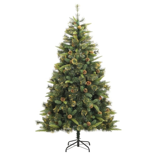 vidaXL Tekojoulukuusi saranoilla ja kävyillä 180 cm