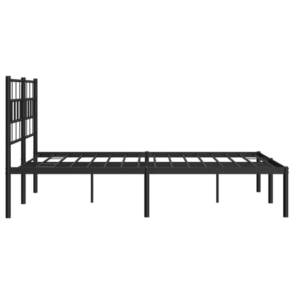 vidaXL Sengeramme i metall med hodegavl svart 135x190 cm