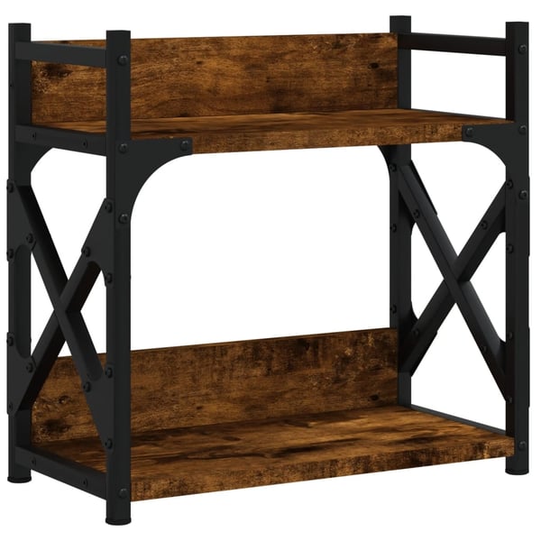 vidaXL Skrivarställ 2 hyllor rökfärgad ek 40x20x40 cm konstruerat trä