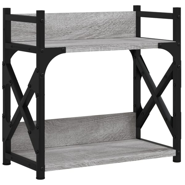 vidaXL printerstativ 40x20x40 cm 2 hylder konstrueret træ grå sonoma