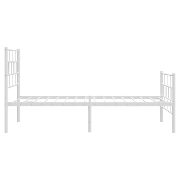 vidaXL Sengeramme i metall med hode- og fotgavl hvit 100x190 cm