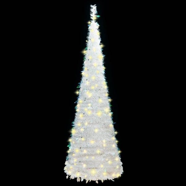 vidaXL Pop-up tekojoulukuusi 100 LED-valoa valkoinen 150 cm