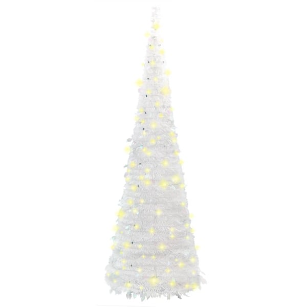 vidaXL Pop-up tekojoulukuusi 100 LED-valoa valkoinen 150 cm