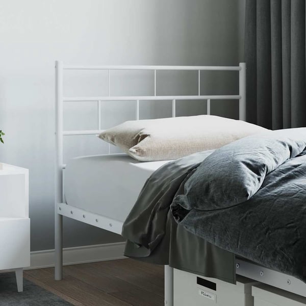 vidaXL Utskiftbar sengegavl i metall hvit 80 cm