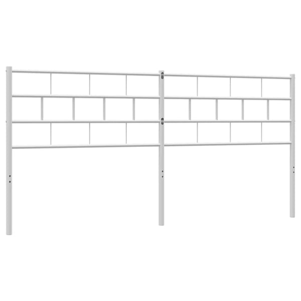 vidaXL Utskiftbar sengegavl i metall hvit 200 cm