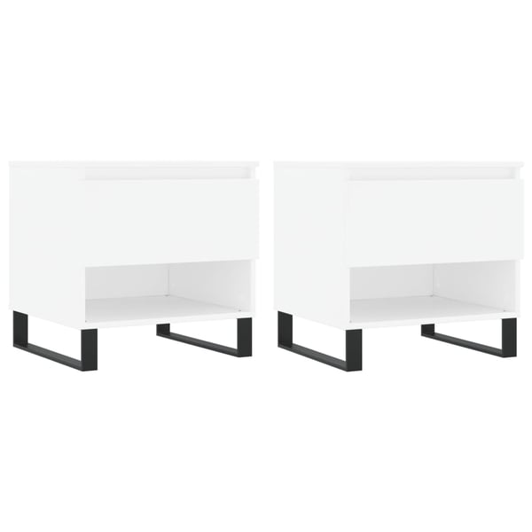 vidaXL sofaborde 2 stk. 50x46x50 cm konstrueret træ hvid