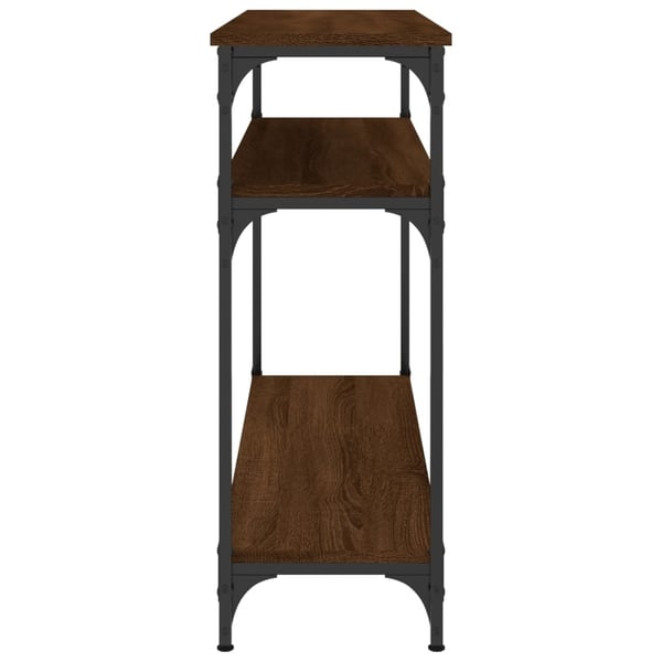 vidaXL konsolbord 100x29x75 cm konstrueret træ brun egetræ