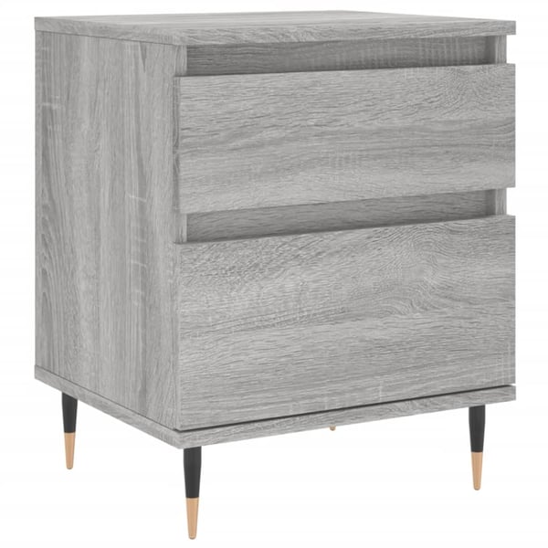 vidaXL Nattbord 2 stk grå sonoma 40x35x50 cm konstruert tre