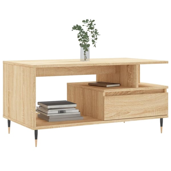 vidaXL Salongbord sonoma eik 90x49x45 cm konstruert tre