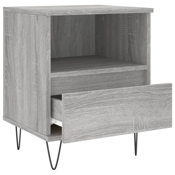 vidaXL Nattbord 2 stk grå sonoma 40x35x50 cm konstruert tre