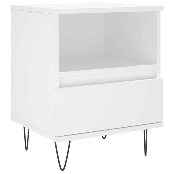 vidaXL sengebord 40x35x50 cm konstrueret træ hvid