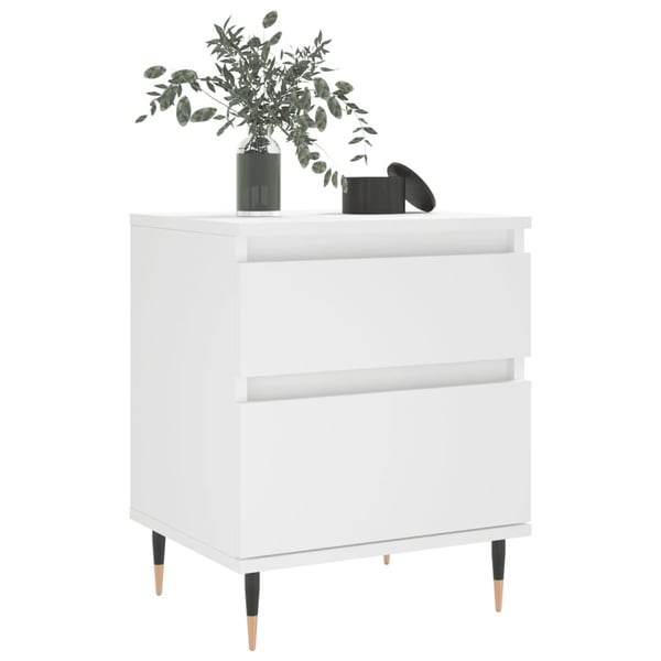 vidaXL Nattbord hvit 40x35x50 cm konstruert tre