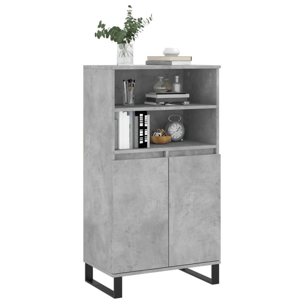 vidaXL Highboard betonggrå 60x36x110 cm konstruert tre