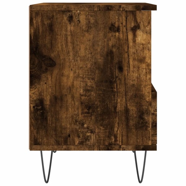 vidaXL sengeborde 2 stk. 40x35x50 cm røget egetræsfarve