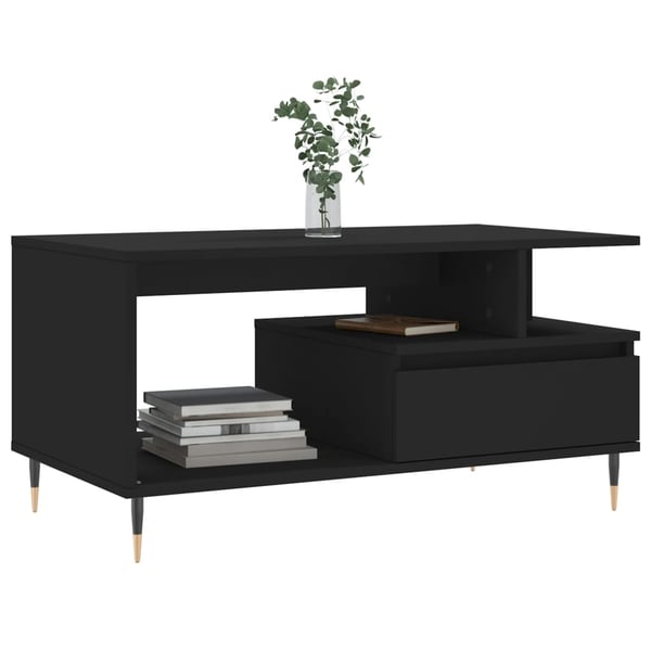 vidaXL sofabord 90x49x45 cm konstrueret træ sort