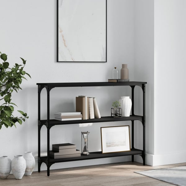 vidaXL konsolbord 100x22,5x75 cm konstrueret træ sort