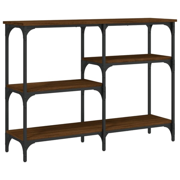 vidaXL konsolbord 102x29x75 cm konstrueret træ brun egetræ
