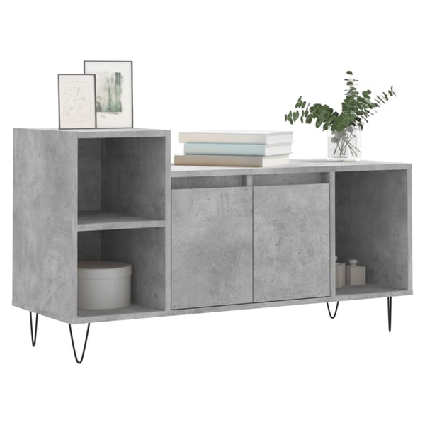 vidaXL TV-benk betonggrå 100x35x55 cm konstruert tre