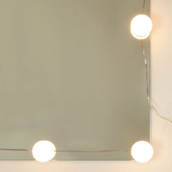vidaXL Sminkebord med LED-lys hvit 90x42x132,5 cm