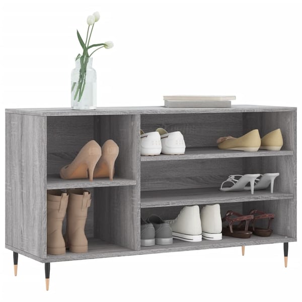 vidaXL Skoskap grå sonoma 102x36x60 cm konstruert tre