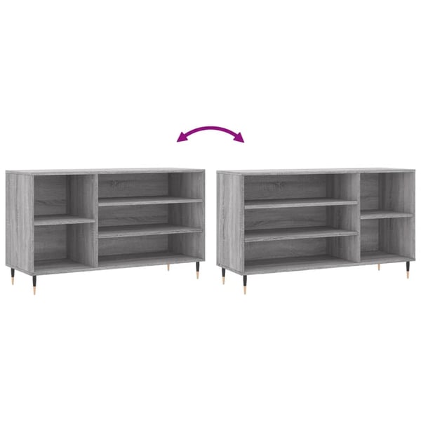 vidaXL Skoskap grå sonoma 102x36x60 cm konstruert tre