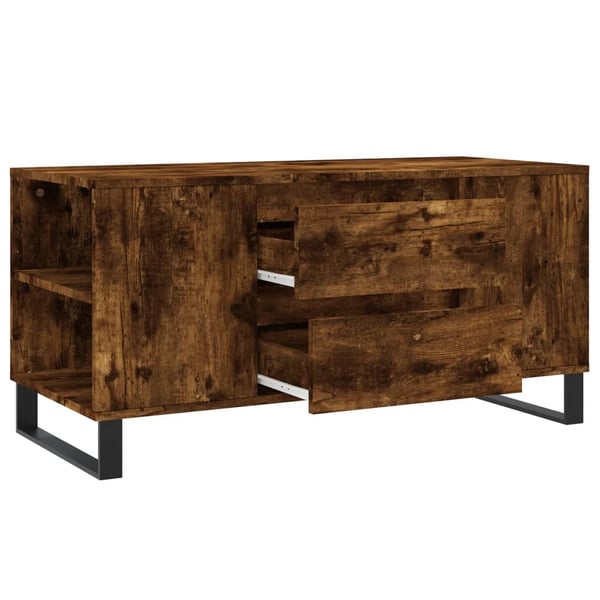 vidaXL Salongbord røkt eik 102x44,5x50 cm konstruert tre