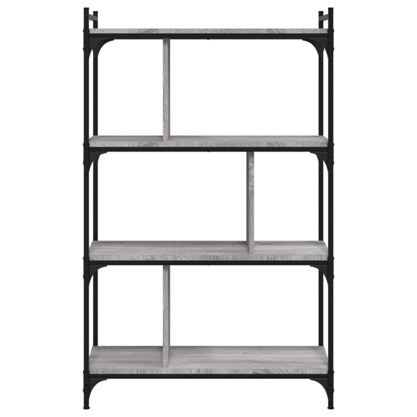 vidaXL bogreol 76x32x123 cm 4 hylder konstrueret træ grå sonoma-eg