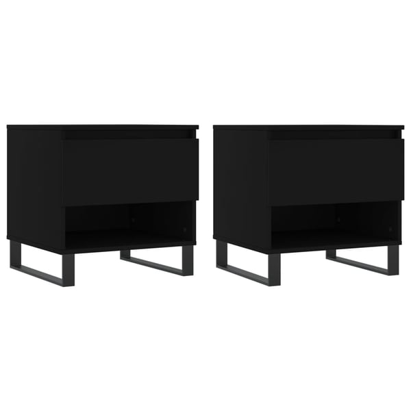 vidaXL sofaborde 2 stk. 50x46x50 cm konstrueret træ sort