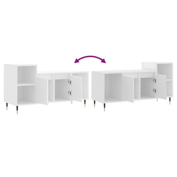 vidaXL tv-bord 100x35x55 cm konstrueret træ hvid