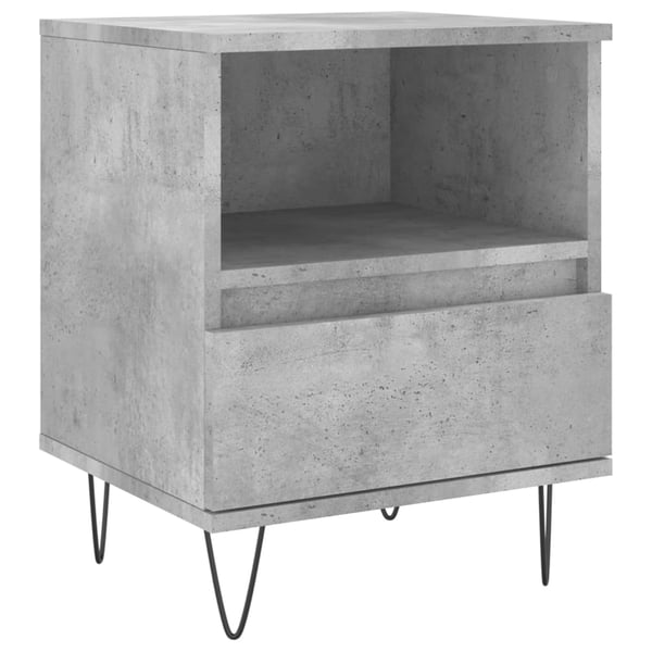 vidaXL Nattbord 2 stk betonggrå 40x35x50 cm konstruert tre