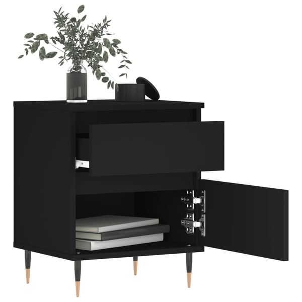 vidaXL Nattbord 2 stk svart 40x35x50 cm konstruert tre