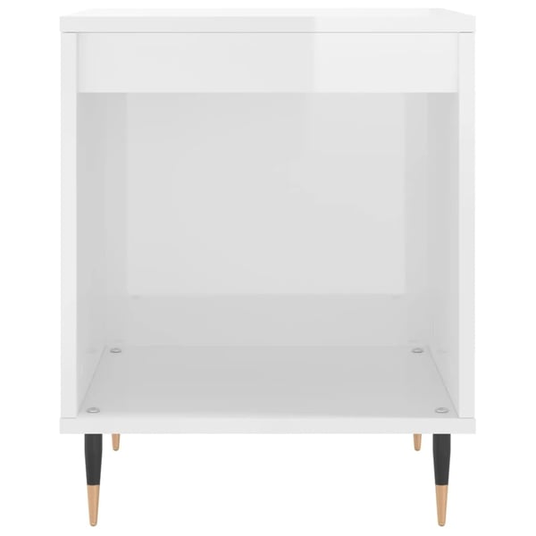 vidaXL Nattbord høyglans hvit 40x35x50 cm konstruert tre