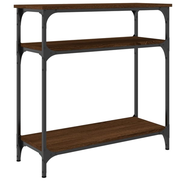 vidaXL konsolbord 75x29x75 cm konstrueret træ brunt egetræ