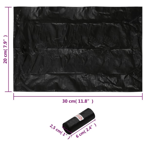 vidaXL hundeposer 750 stk. 30x20 cm PE sort