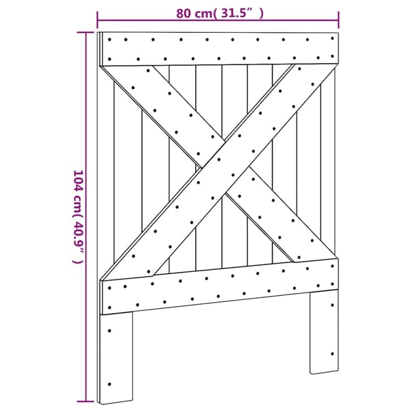 vidaXL Sengegavl 80x104 cm heltre furu