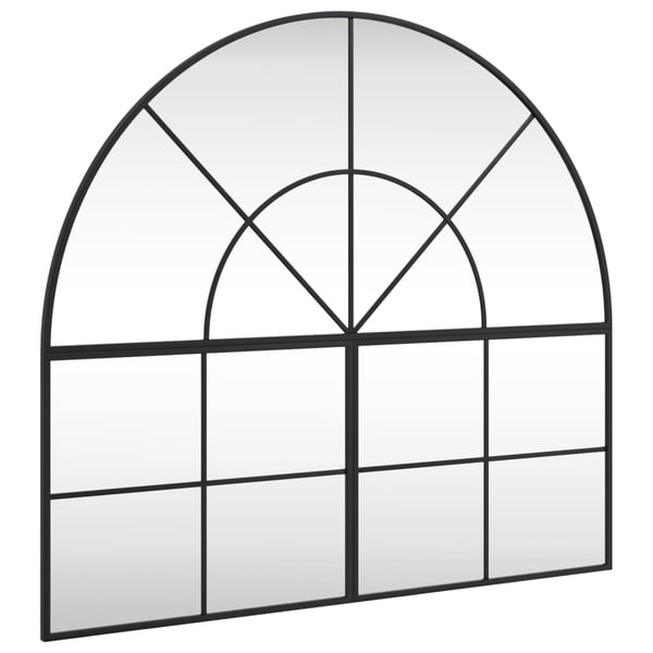 vidaXL Veggspeil svart 100x90 cm buet jern
