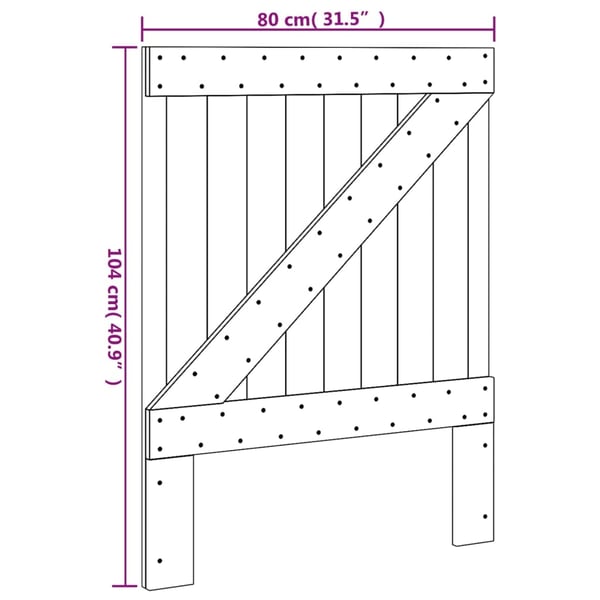 vidaXL Sengegavl 80x104 cm heltre furu