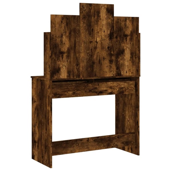 vidaXL makeupbord med spejl 96x39x142 cm røget egetræsfarve