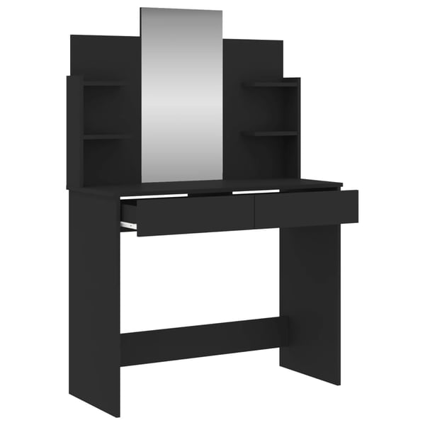 vidaXL makeupbord med spejl 96x39x142 cm sort