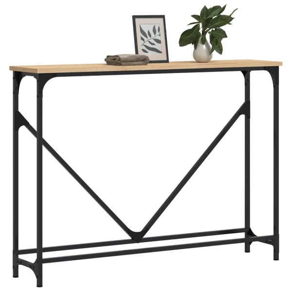 vidaXL Konsollbord sonoma eik 102x22,5x75 cm konstruert tre