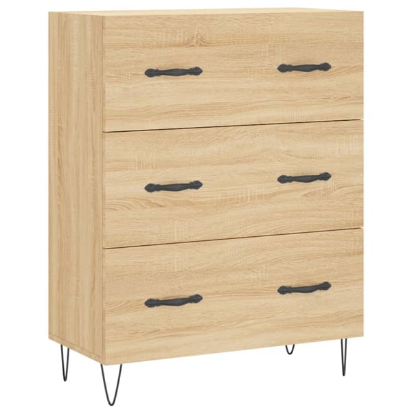 vidaXL Highboard sonoma eik 69,5x34x180 cm konstruert tre