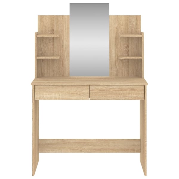 vidaXL makeupbord med spejl 96x39x142 cm sonoma-eg