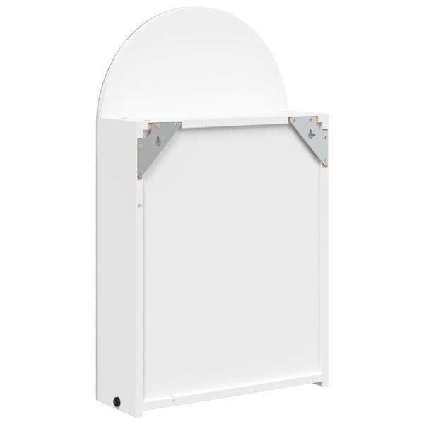 vidaXL badeværelsesskab med spejl og LED-lys 42x13x70 buet hvid