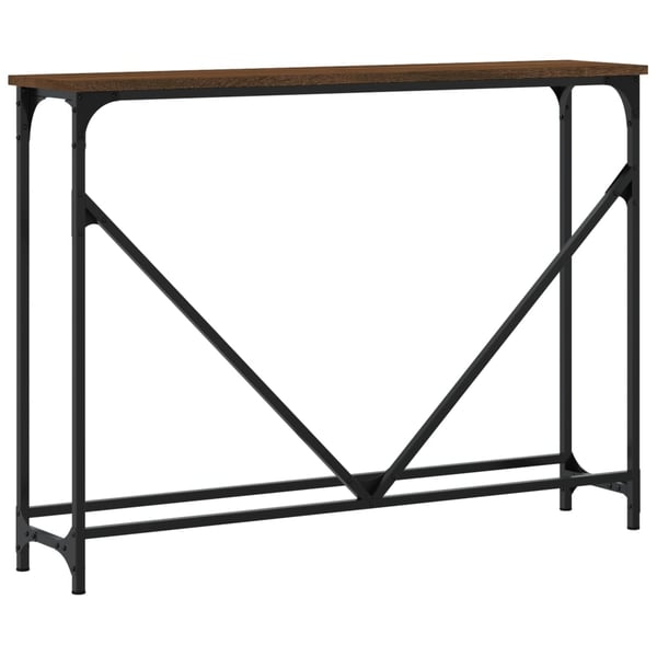 vidaXL konsolbord 102x22,5x75 cm konstrueret træ brunt egetræ