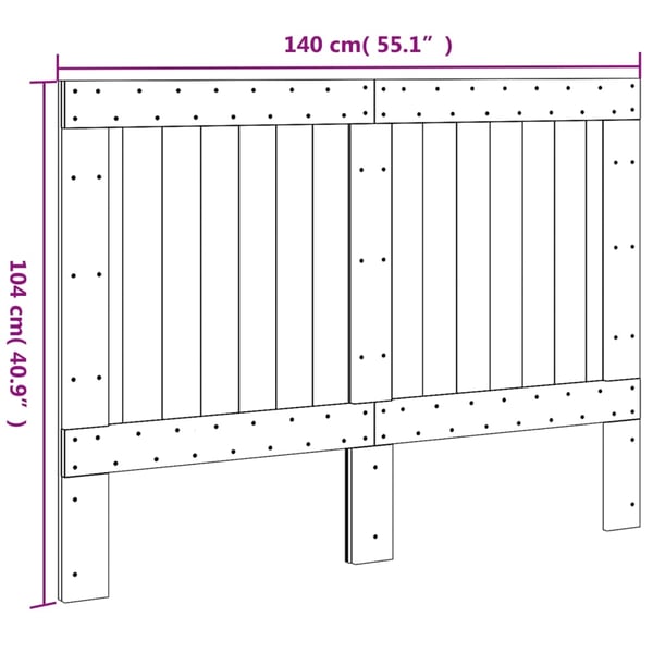 vidaXL Sengegavl 140x104 cm heltre furu