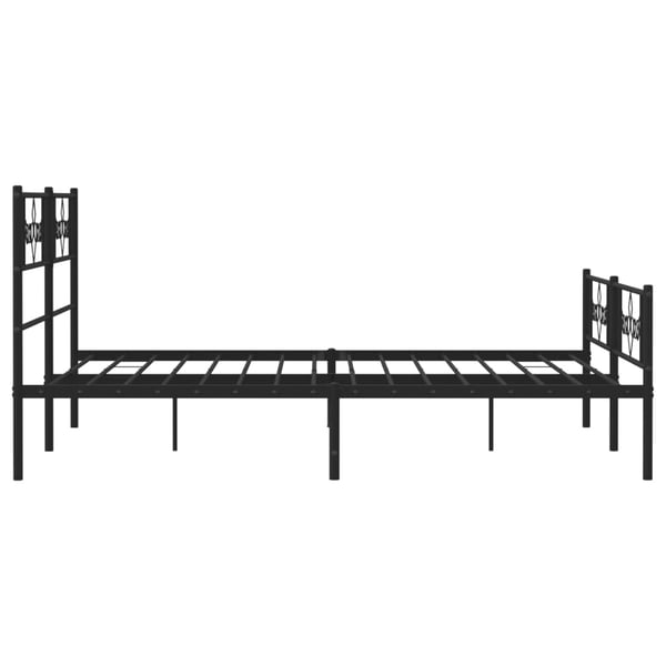 vidaXL Sengeramme i metall med hode- og fotgavl svart 160x200 cm