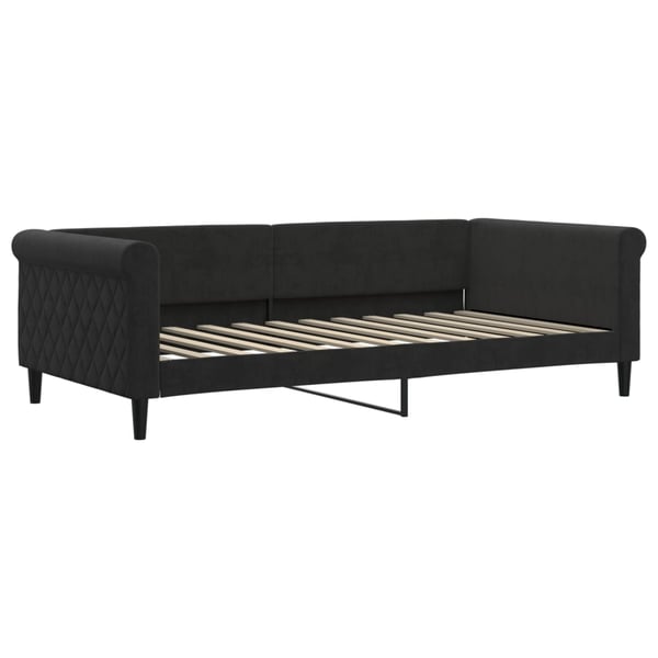 vidaXL daybed med udtræk og skuffer 100x200 cm velour sort
