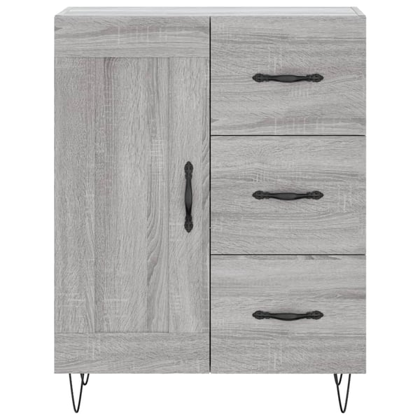 vidaXL Highboard grå sonoma 69,5x34x180 cm konstruert tre