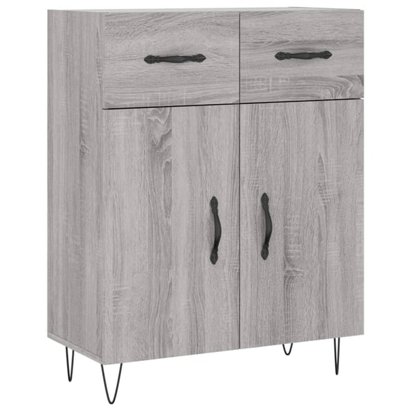 vidaXL Highboard grå sonoma 69,5x34x180 cm konstruert tre